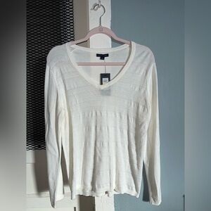 Tommy Hilfiger Cream V-Neck Sweater